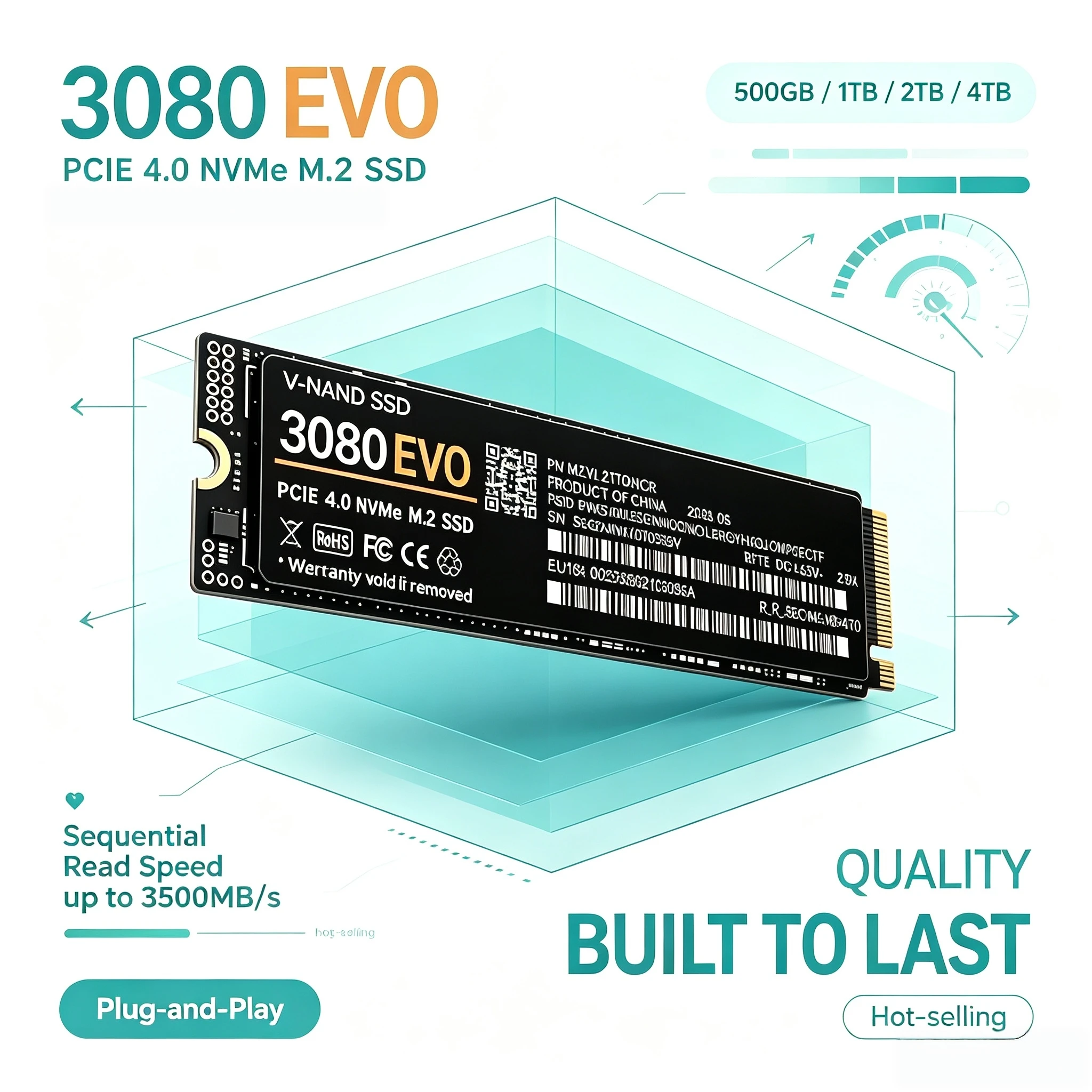 M.2 Nvme 4Tb Pcie 4.0 Ssd - SSD 3080 EVO M.2 NVMe, unidad