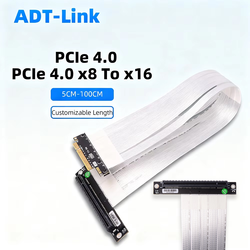 Pcie 4.0 X16 Riser Cable 90 Degree - Cable de extensión ADT-Link PCIE 4.0