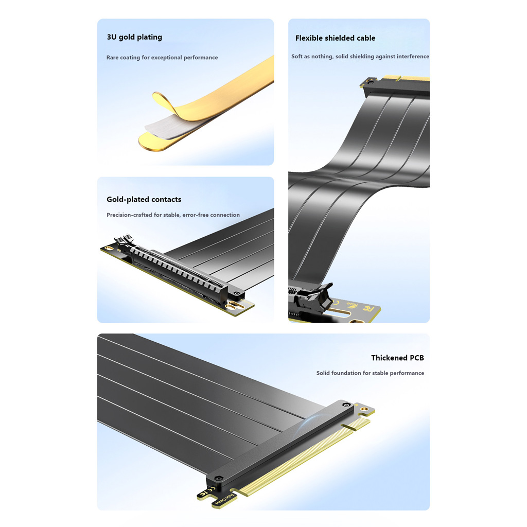 Cable elevador de extensión pa - Pcie 4.0 X16 Riser Cable 90 Degree reseña y precio