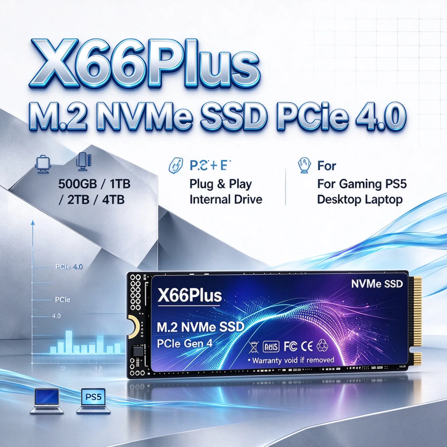 NVMe M.2 SSD PCIe 4.0 X66Plus: - M.2 Nvme 4Tb Pcie 4.0 Ssd reseña y precio